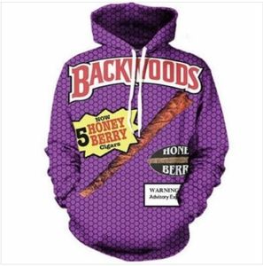 Mens Designer Hoodies for Men Sweatshirt Lovers 3D Backwoods Hoodies Coats Hooded Pullovers Tees Clothing S-5XL Gratis frakt WR1