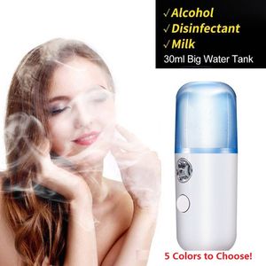 Mini Nano Mist Sprayer Facial Body Nebulizer Steamer Luftfuktare Fuktgivande Hudvård Verktyg 30ml Face Spray Skönhetsinstrument USB-avgift