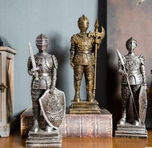 American retro Roman soldier model decoration coffee room study bookcase bar partition decoration window display