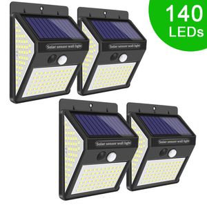 Solar Lights Outdoor 140 LED IP65 Waterproof LED Solar Powered Wireless Wall Lights for Garden Patio Yard Deck Garage Fence Pool