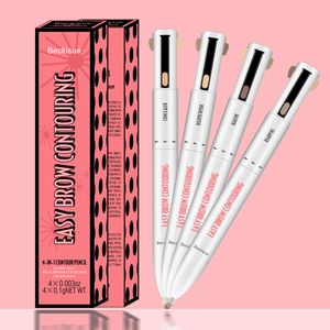 Beckisue 4 in 1 eyebrow pencil 4 colors eyebrow pen set brow contour pro pigment long lasting waterproof