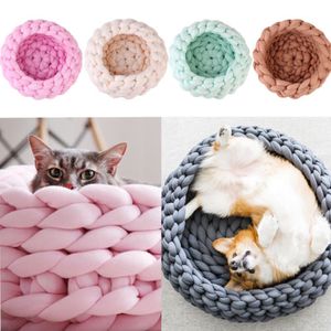 DIYハンドメイドニットクレードウール織りペット巣犬猫ベッド