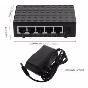 Freeshipping DC 5V 5 Porta RJ-45 10/100/1000 Gigabit Ethernet Network Switch Auto-MDI / MDix Hub # H029 #