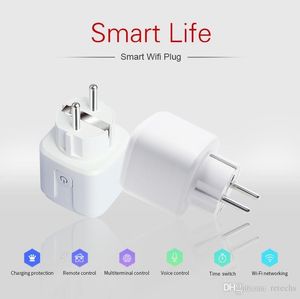 Smart Plug A EU WIFI SMART MET POWER MONITOR WIFI Draadloze Smart Socket met Google Alexa Home Voice Control