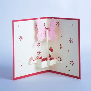3D motyl Kartki z pozdrowieniami Laserowa karta zaproszenie do Walentynki Rocznica Nauczyciel Ślubnych Materiały