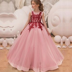 Kids Dresses For Girls 10 To 12 14 Years Little Lady Children Girl Party Flower Wedding Formal Dress Princess Dress Girl Clothes Y190518