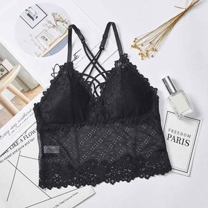 Camisoles Tanks Tubo di pizzo wireless da donna Tops Bra Soft Brassiere Beauty Back Underwear Biancheria intima Camisole Lingerie