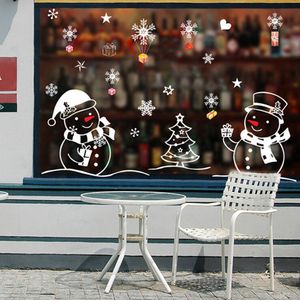 Natal boneco de neve removível casa vinil janela adesivos de parede decalal decoração venda quente venda
