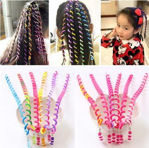 6pcs Rainbow Color Hair Braiding Tools for Girls Spiral Hair Bands for Styling Hairs Hairstyle Elastic Headbands Hair Accessories