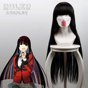 Anime Kakegurui tvångsspelare Yumeko Jabami Black Cosplay Wig