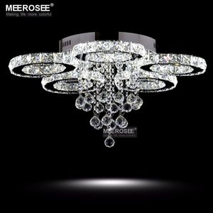 Nowoczesne żyrandole kryształowe Light Diament LED Lampy sufitowe do jadalni Salon Ring Circle Glume Lamparas de Techo Home Oświetlenie wewnętrzne