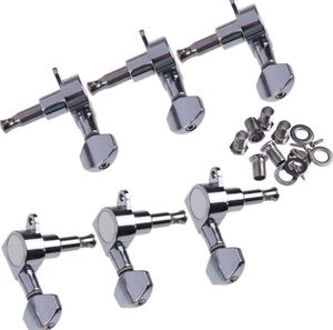 6R à direita 6L deixou 3L + 3r string tuning pegs sintonizadores ferramentas de artesanato tuner cromo máquina de guitarra inline cabeça 6R direitos