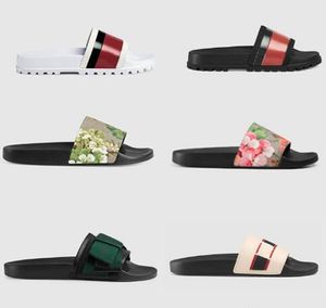 Classic Men Women Sandals Designe Shoes Slippers Snake Print Luxury Slide Summer Fashion Wide Flat Sandals Slipper With Box Dust Bag 35-46