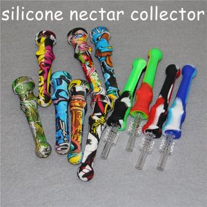 DHL Free Hookahs Silicone NC com ponta de titânio Dicas de quartzo DAB plataformas de óleo de palha de silicone tubos de fumo tubos de vidro acessórios de fumo