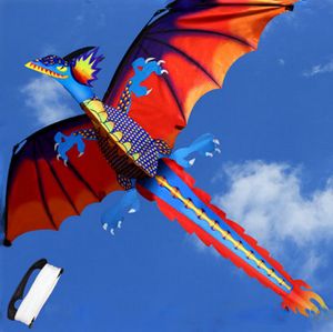 Klasyczny Smok Kite 140 * 120 cm Z Ogonem i Uchwyt Pojedynczy Linia Cartoon 3D Dinozaur Kite C6237