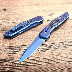 Ножи 8cr13mov оптовых-Speical Preed Auto Тактический складной нож CR13MOV Blue Titanium Blade Carbone Fiber Ручка EDC Карманные ножи