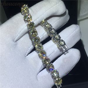 Choucong pulseira De Tênis 8mm Amarelo 5A Zircon stone White Gold Filled Festa de casamento pulseiras para mulheres Moda Jewerly Presente