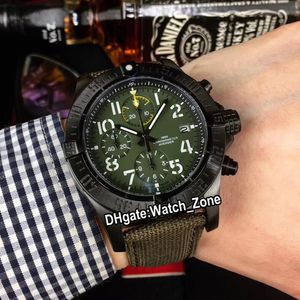 新しいAvenger Bandit BlackBird v13317101L1x2クォーツクロノグラフメンズウォッチグリーンダイヤルPVDブラックスチールケースグリーンナイロン腕時計watch_zone