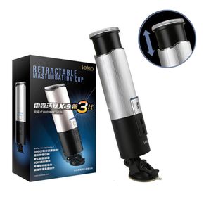 Leten USB cobrança automática A aceleração de pistão 10 velocidades retrátil Masturbator masculino com Ventosa Gay Sex Toys for Men Máquina Y191010