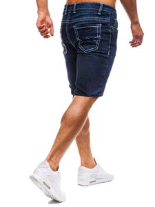 Fashion-new Mens Pure Color Slim Fit European Size Casual Style Denim Fashionable Knee Length Short Jeans