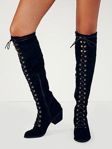 Italian Warm Flock Riding Boots Shoes Woman New Autumn Winter Over knee Thick Heel Belt Type Inside Zipper Wind Tall Boot