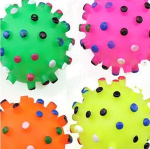 Colorful Sounding Pvc Ball Dogs Teethers Chew Toys Interesting Cute Dog Teething Massager 6.5cm Suit Multi Size Pets Toy