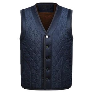 Waidx Vest Waistcoat Men Sleeveless Fleece Jacket Mens Warm Winter Thick Male Vests Old Men Loose Blue Warm Gilet Chaleco Drops