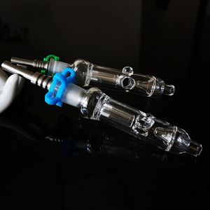 Nector Collector Kits Mini Glass Water Pipe Hookahs Collectors 10mm 14mm Joint Water Dab Oil Rigs With Titanium Nail Plastic Keck Clip NC12