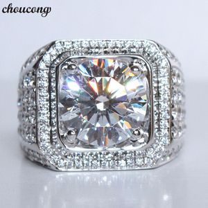 choucong Solitaire Male ring Big 4ct Diamond 925 Sterling Silver Engagement Wedding Band rings For men Fine Jewelry