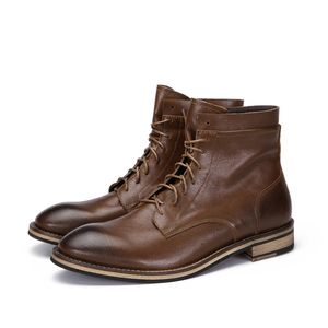 High quality handmade retro genuine leather boots factory outlet new list persional high desert ankle boots