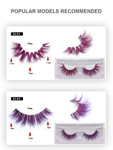 Hallowmas Mink lashes colorful false eyelashes handmade reusable fake lash natural long 12 models availbale DHL Free