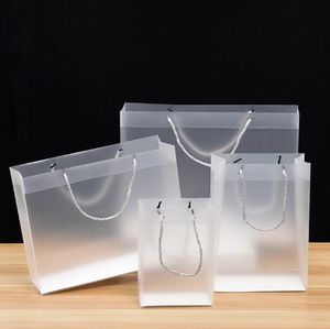 PVC-Handtaschenwerbungsgeschenk-Einkaufstasche pp. transparente gefrostete Plastiktüte