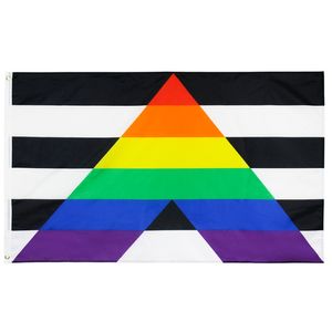 3x5 Ft Радуга Gay Straight Ally Flag 0.9X1.5M Оптовая Дешевая Цена Флаги с двумя втулками