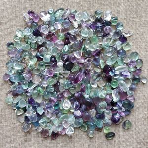 1 Bag/100 g Natural colorful fluorite quartz Stone fish tank flower pot stones Irregular crystal Tumbled Stone (Size: 7--9 mm)