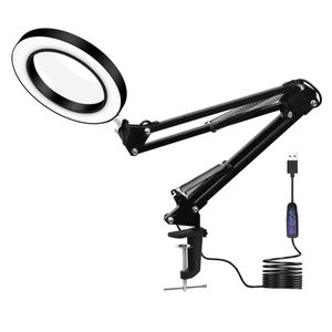 Of 2 Third Helping Hand Led 5x Magnifying Glass W Clamp Soldering