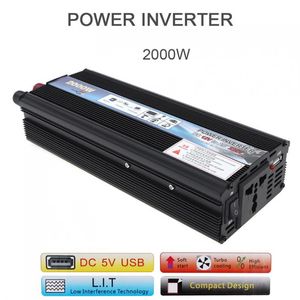 Freeshipping 2000W DC 12V 24VからAC 220V 110Vアルミ合金のケースの車の電源スイッチが付いている車のインバーター充電器の変換トランス