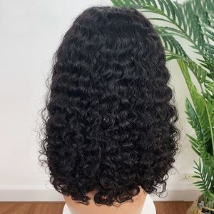 4x4 Spets Bob Glueless Wig Water Wave Natural Color 150% 180% Densitet Brasiliansk 100% Human Virgin Hair Products 10-18 tum