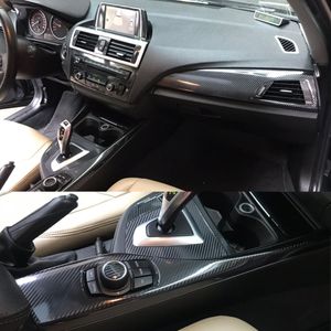 BMW 1 Serisi için F20 2012-2016 İç Merkezi Kontrol Paneli Kapı Kolu 5D Karbon Fiber Çıkartmalar Çıkartmaları Araba Styling Accessorie