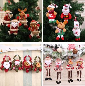 Boże Narodzenie Dekoracji Wisiorki Zabawki Na zewnątrz Xmas Drzewo Wiszące Ornament Święty Mikołaj Snowman Niedźwiedź Elk Doll Dla Wystrój Domu Prezent