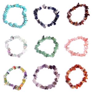 Natürliche Kristallkies Armbänder Amethyst Mode Charm Armband Rosa Türkis Korallenrot 24 Farben 20 teile/los Großhandel