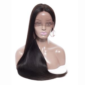 Brazilian Virgin T Style Front T-head cover Straight Lace Wig Human Hair 16-30inch