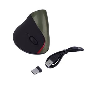 Freeshipping Luxury Black Rechargebale 2.4G 10M Design ergonomico wireless Mouse USB ottico verticale Mouse da polso per PC portatile