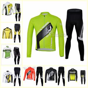 SCOTT Team Cycling Langarm-Trikot-Hosen-Sets für Herren, Outdoor-Sport, Fahrradbekleidung, Fahrradbekleidung U112811