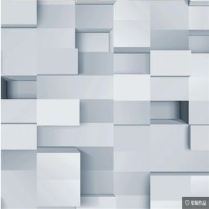 3D-väggmålningar Bakgrund för vardagsrum Grå 3D WallPapersThree-Dimensional Square Wallpapers TV Bakgrundsvägg