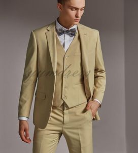 Custom Design Ternos Do Noivo 2019 Lapela Entalhado Men Party Groomsmen Ternos em Casamento Tuxedos (Jacket + Pants + Bow + Vest)