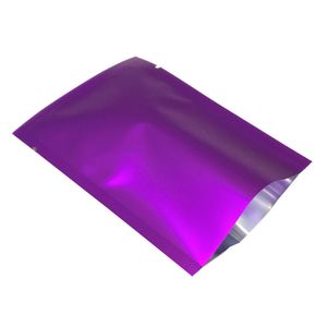 300 pz / lotto 7x10 cm Foglio di alluminio viola opaco Open Top Sacchetto di imballaggio per alimenti per alimenti secchi Termosaldatura Foglio di Mylar Sottovuoto Sacchetto per alimenti