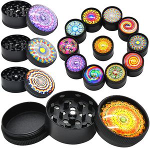 Partihandel 3D Logo Metal Zink Eloy Herb Svarare 3 lager 30mm 50mm kamouflage Herbal Grinder Pollen Presser Tobakslipor