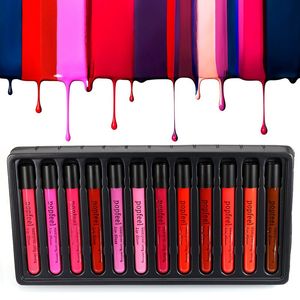 DHL 12-Farben-Lipgloss-Set, wasserdicht, matt, langlebig, flüssiger Lippenstift, Make-up, Lipgloss, natürlich, befeuchtet, nahrhaftes Make-up