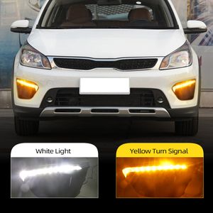 2 pçs carro 12 v drl luz diurna lâmpada para rússia kia rio x-line 2018 farol de neblina condução automática luzes diurnas no carro drl