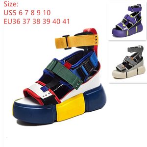 SWONCO Sandały damskie 2019 Lato Wysokie obcasy Sandały Dla Kobiet Chunky Sandal Kobiet Wedg Platform Buty Casual Sandal Sandal CJ191116